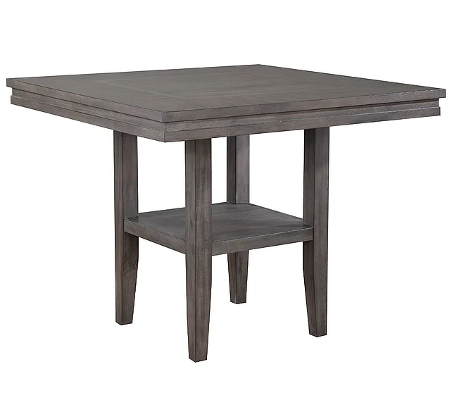 Sunset Trading Shades of Gray 45" Square Pub Table with Storage Shelf in Weathered Gray DLU-EL4545C
