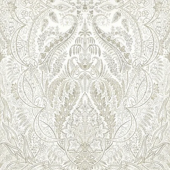 York Damask Resource Library E39 Jaipur Paisley Damas Wallpaper Mural in Beige/White DM4913M (4 Panels) FedEx/UPS