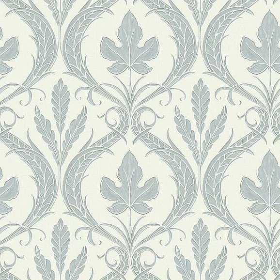 York Damask Resource Library E39 Adirondack Damask Wallpaper in Blue/Beige DM4922 (Double Roll) FedEx/UPS