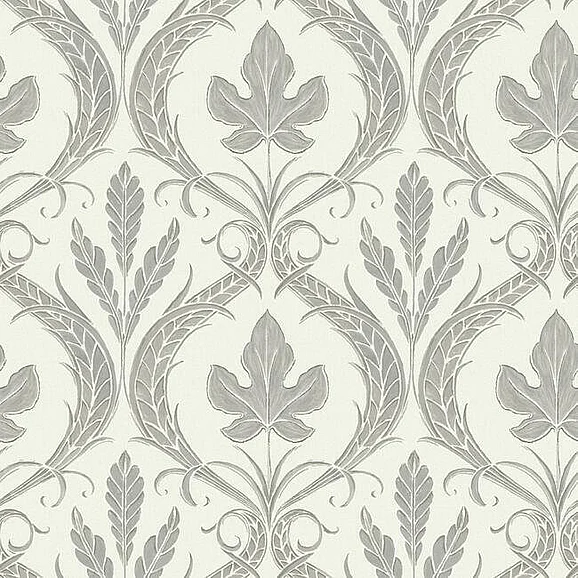 York Damask Resource Library E39 Adirondack Damask Wallpaper in Gray/Beige DM4925 (Double Roll) FedEx/UPS