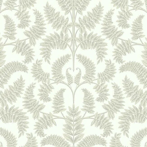 York Damask Resource Library E39 Royal Fern Damask Wallpaper in Beige DM4963 (Double Roll) FedEx/UPS