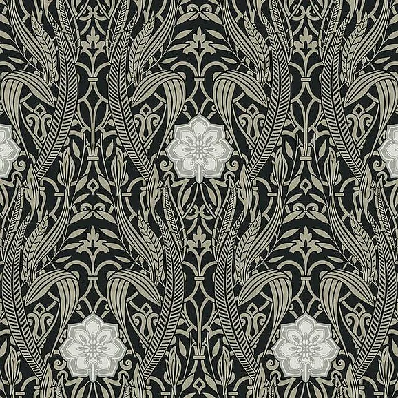 York Damask Resource Library E39 Gatsby Damask Wallpaper in Black DM4995 (Double Roll) FedEx/UPS