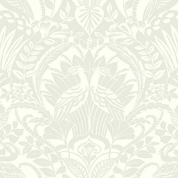 York Damask Resource Library E39 Egret Damask Wallpaper in Taupe DM4997 (Double Roll) FedEx/UPS