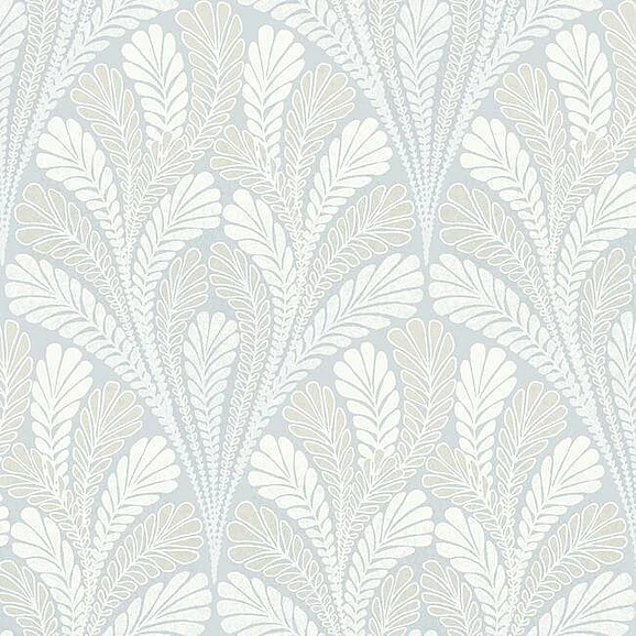 York Damask Resource Library E39 Shell Damask Wallpaper in Blue DM5021 (Double Roll) FedEx/UPS