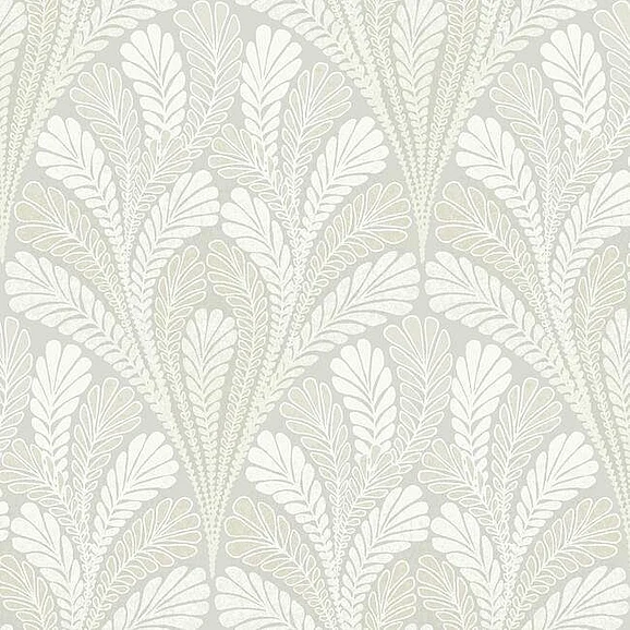 York Damask Resource Library E39 Shell Damask Wallpaper in Gray DM5022 (Double Roll) FedEx/UPS