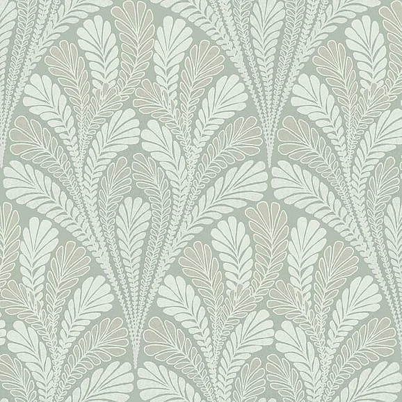 York Damask Resource Library E39 Shell Damask Wallpaper in Green DM5023 (Double Roll) FedEx/UPS