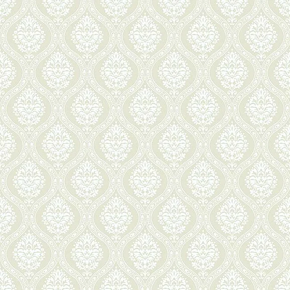 York Damask Resource Library E39 Petite Ogee Wallpaper in Beige DM5025 (Double Roll) FedEx/UPS