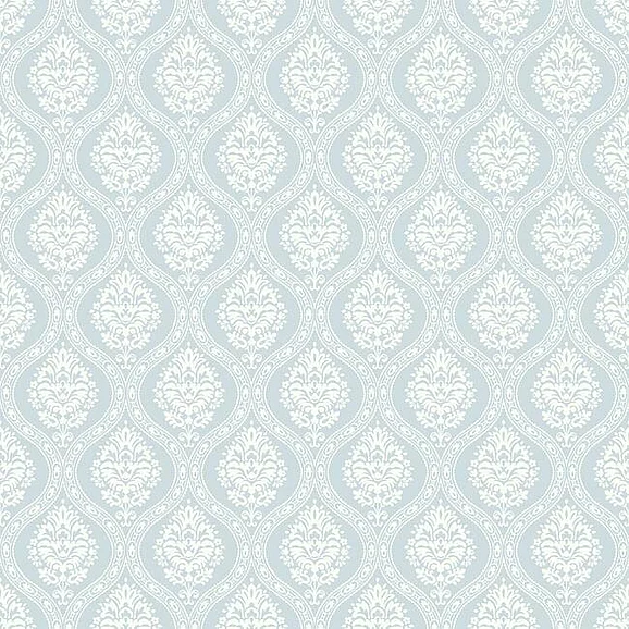 York Damask Resource Library E39 Petite Ogee Wallpaper in Blue DM5026 (Double Roll) FedEx/UPS