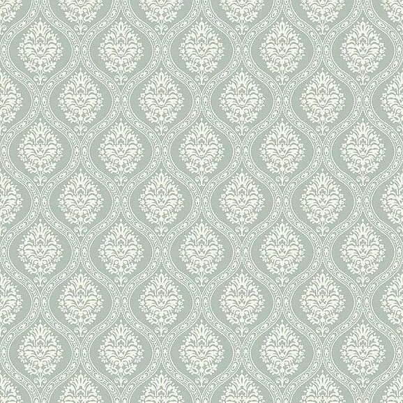 York Damask Resource Library E39 Petite Ogee Wallpaper in Green DM5028 (Double Roll) FedEx/UPS