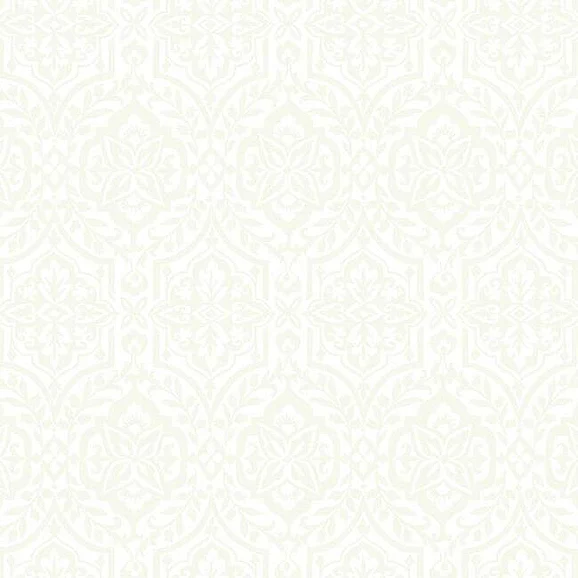 York Damask Resource Library E39 Catherdral Damask Wallpaper in White DM5032 (Double Roll) FedEx/UPS