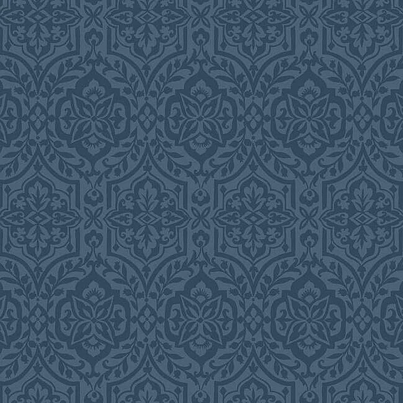 York Damask Resource Library E39 Catherdral Damask Wallpaper in Blue DM5037 (Double Roll) FedEx/UPS