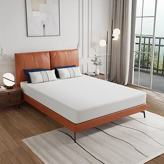 Furniture of America Forsythia 8" Queen Green Tea Gel Memory Foam Mattress (Roll-In-A-Box) in White