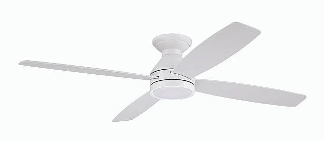 Craftmade DeMarco 52" 4-Blade Ceiing Fan in White w/ White Blades; Integrated Light Kit