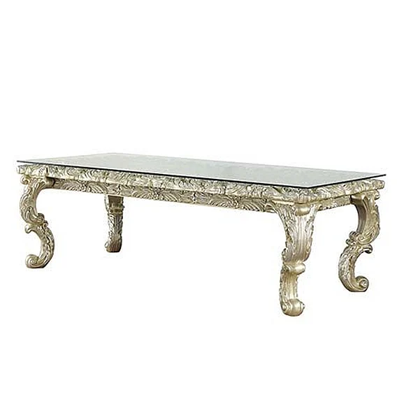 Acme Furniture Vatican Dining Table in Champagne Silver DN00467
