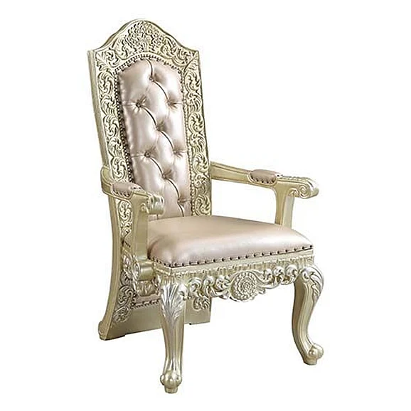 Acme Furniture Vatican Arm Chair (Set of 2) in Champagne Silver DN00469