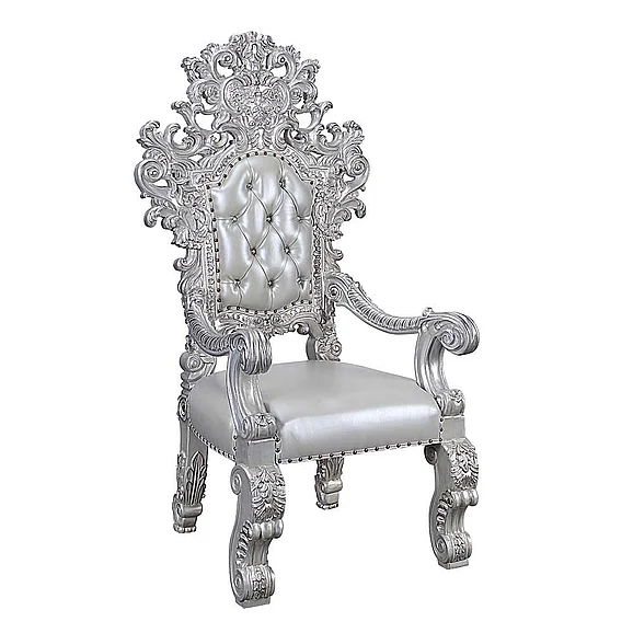 Acme Furniture Valkyrie Arm Chair (Set of 2) in Antique Platinum DN00691