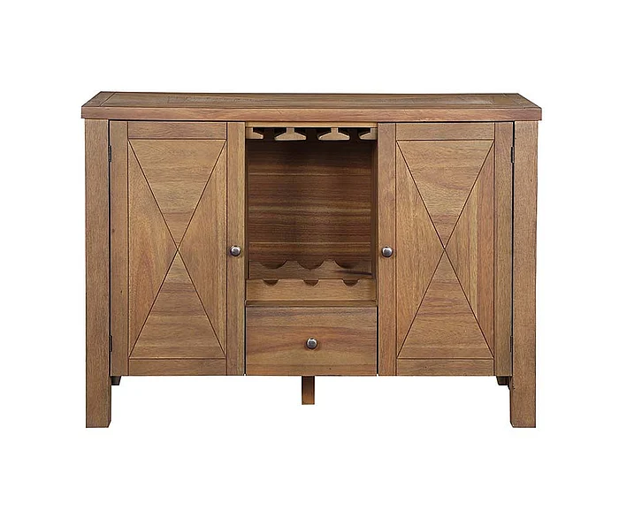 ACME Pascaline Server in Gray, Rustic Brown & Oak DN01133