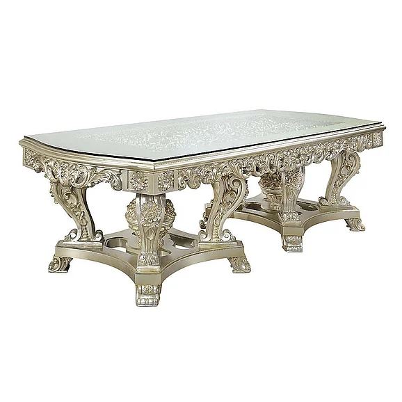 ACME Sorina Dining Table in Antique Gold DN01208