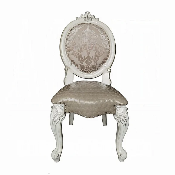 Acme Versailles Side Chair in PU & Bone White (Set of 2) DN01389