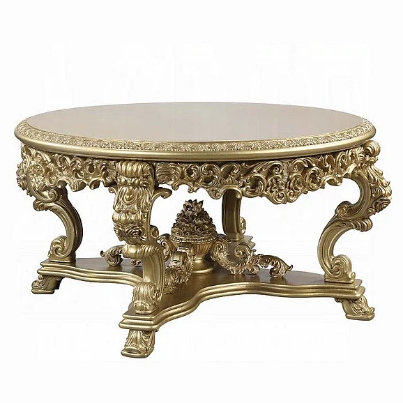 ACME Bernadette Round Dining Table in Gold DN01469