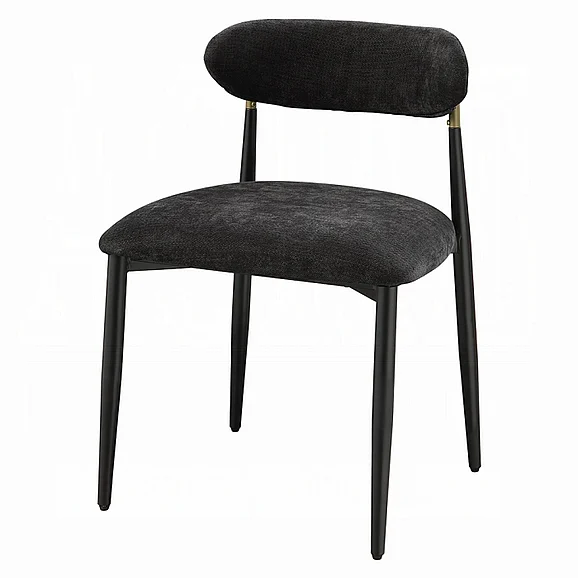 ACME Jaramillo Side Chair in Black Fabric and Black DN02693 (Set of 2)