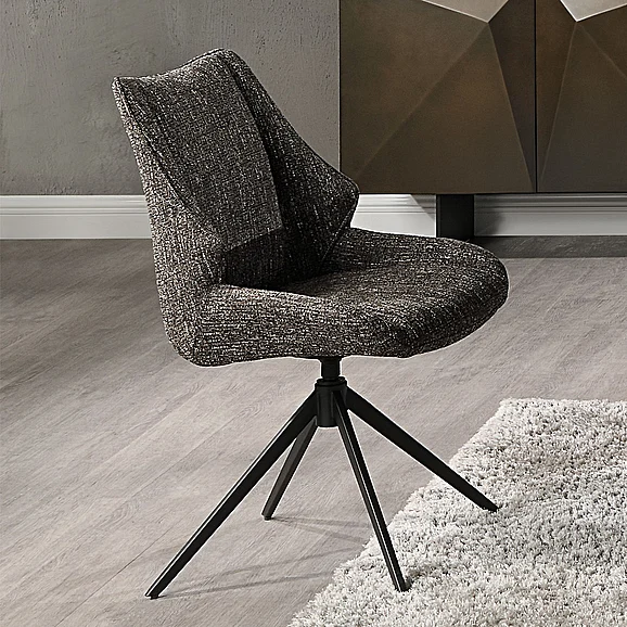 ACME Malika Side Chair w/Swivel (Set of 2) in Brown Chenille DN03596