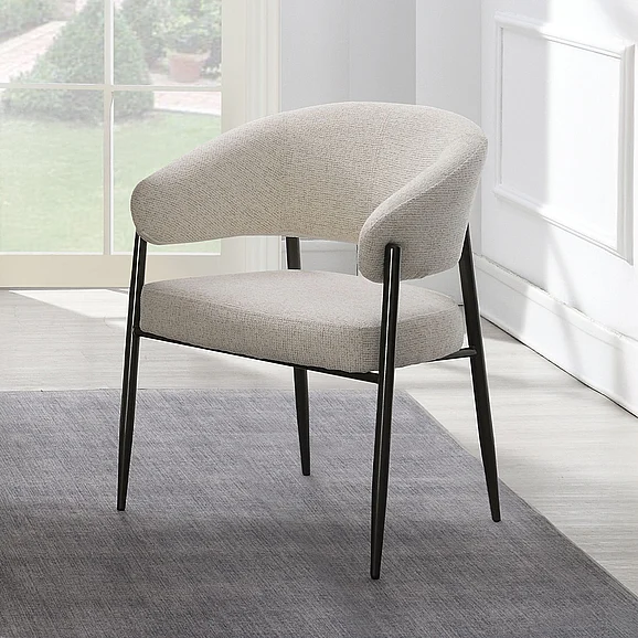 ACME Jirina Arm Chair (Set of 2) in Beige Chenille & Black DN03679