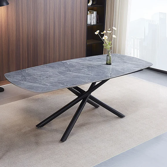 ACME Hester Dining Table in Ceramic Top & Black DN03685