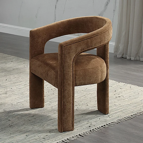 ACME Leonardo Arm Chair (Set of 2) in Brown Linen DN04016