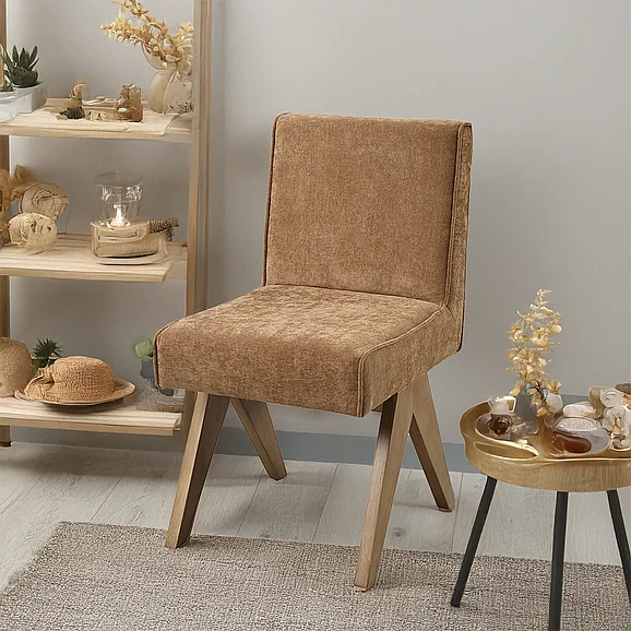 ACME Zoey Side Chair (Set of 2) in Chocolate Chenille & Oak DN04076