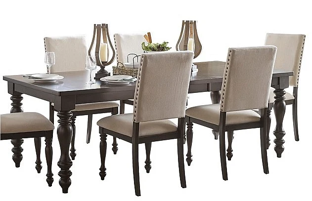 Homelegance Begonia Dining Table in Grayish Brown 1718GY-90
