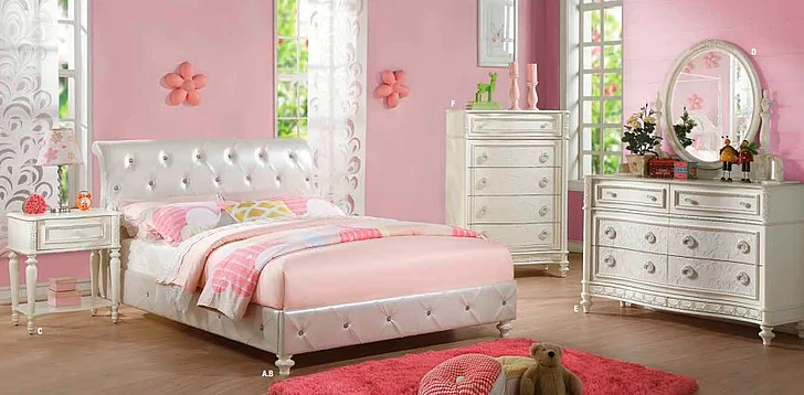 ACME Dorothy 4pc Panel Bedroom Set in White