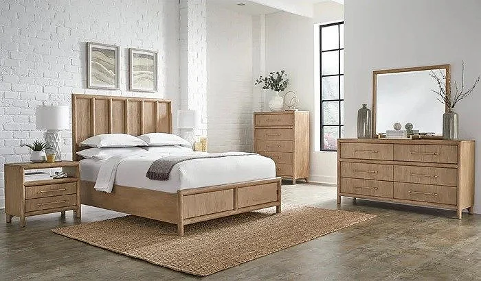 Modus Furniture Dorsey Wooden Bedroom Set in Granola
