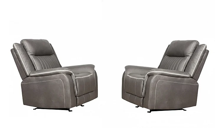 New Classic Enzo Glider Recliner - Gray U2506-13-GRY (Set of 2)