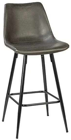 Tripoli Black Iron and Gray Faux Leather Counter Stool DV7133 PROMO