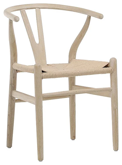 Peugot Light Bleached Natural Solid Oak With Danish Paper Cord Dining Chair DV7138 CLOSEOUT