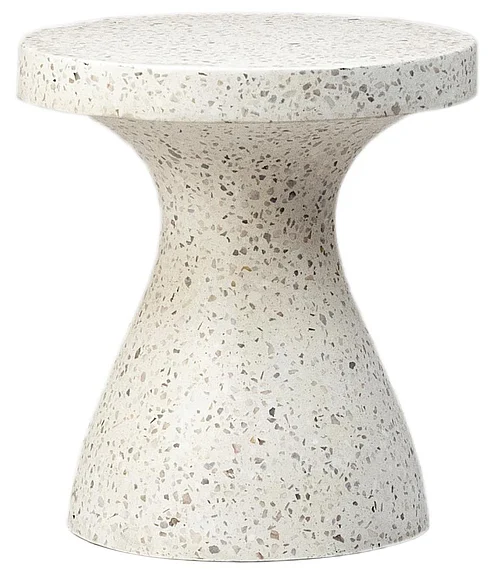 Nawthorian Off White Terrazzo Outdoor Side Table DV7152