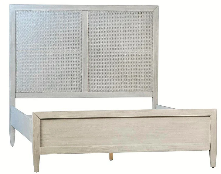 Delgado Reclaimed Acacia Wood Queen Bed in Whitewashed Finish DV7194