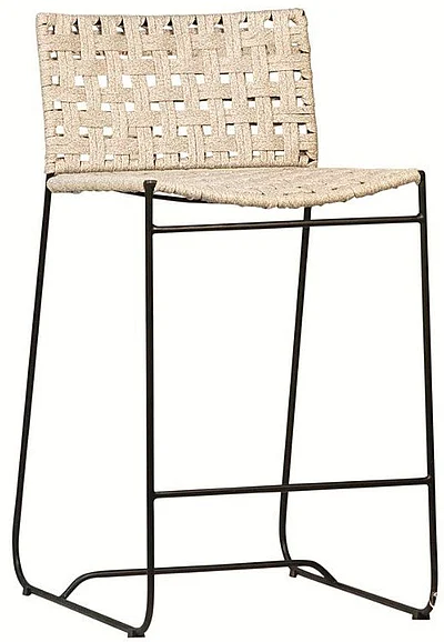 Griffen Black Powder Coated Aluminum Outdoor Counter Stool DV7237 CLOSEOUT