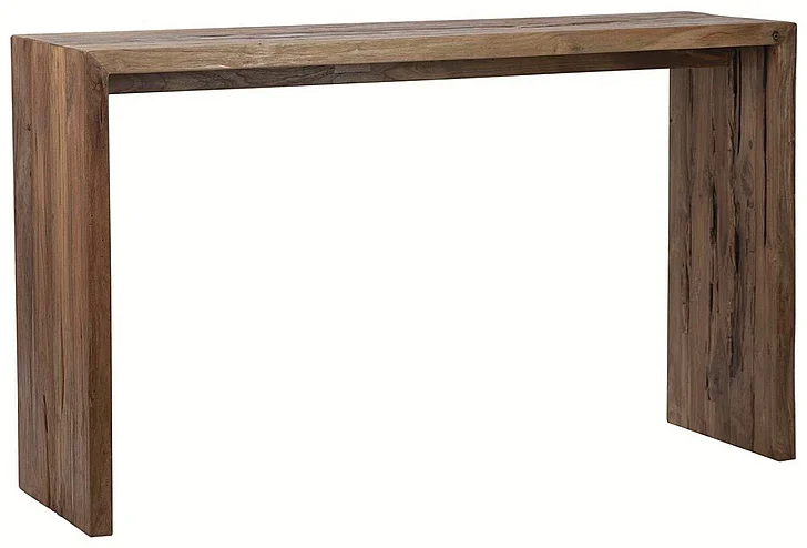 Vaughn Medium Brown Reclaimed Teak Wood Console Table DV7308