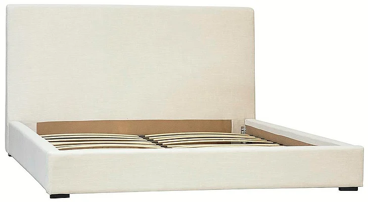 O'Toole Birchwood Eastern King Bed with Off White Linen Upholstery DV7351 PROMO