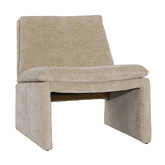 Reina Solid Pine Wood Occasional Chair in Sand Performance Fabric DV7401