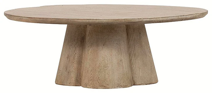 Shali Reclaimed Pine Wood Coffee Table in Light Warm Wash Finish DV7429