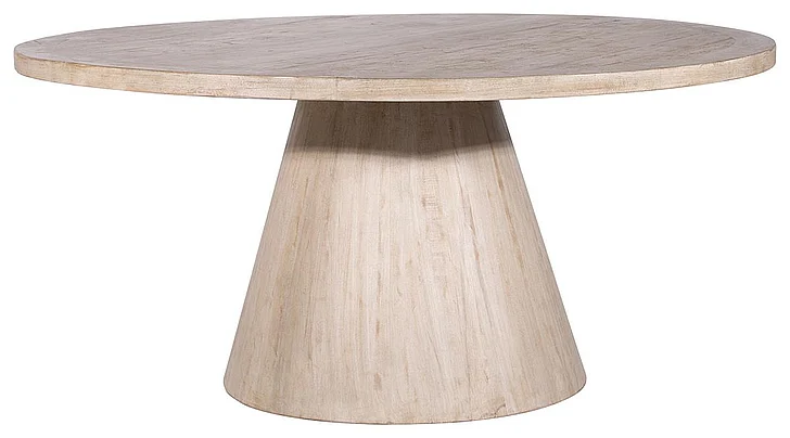 Rachel 65" Round Reclaimed Pine Wood Counter Table in Light Warm Wash DV7432 CLOSEOUT
