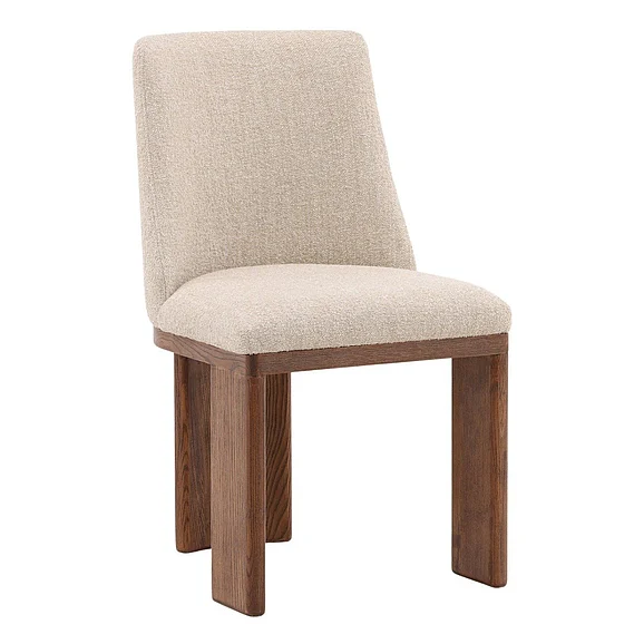 Avanley Ash Wood and Linen Dining Chair in Beige DV7509