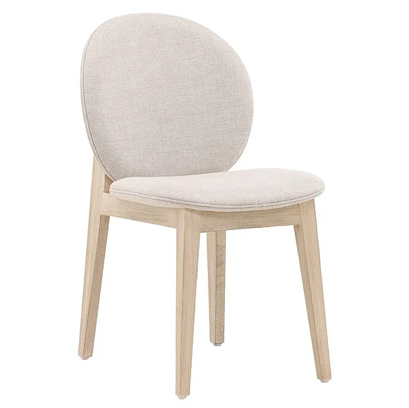 Sarah Natural Ash Wood Dining Chair in Taupe Linen DV7511 CLOSEOUT