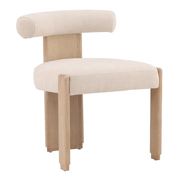 Paltro Rubberwood Dining Chair in Cream DV7514