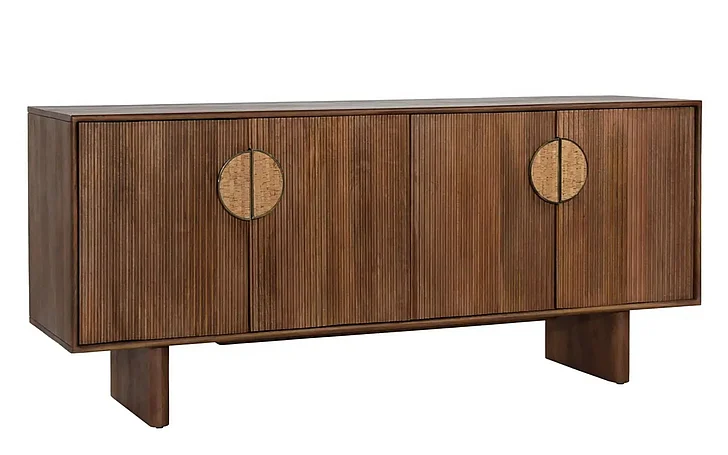 Rhett Mango Wood Sideboard in Walnut with Cork Handles DV7526