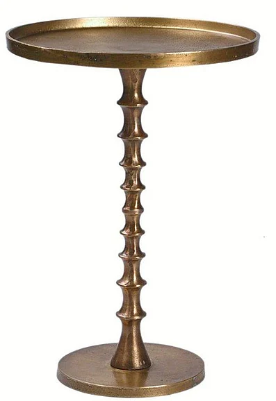 Douglas Aluminum Side Table in Antique Brass DV7788