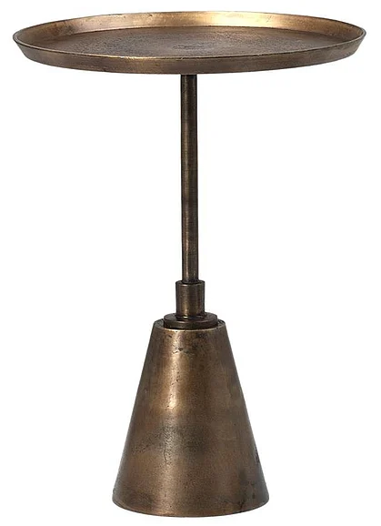 Luna Cast Aluminum 16" Side Table in Oiled Brass Finish DV7803